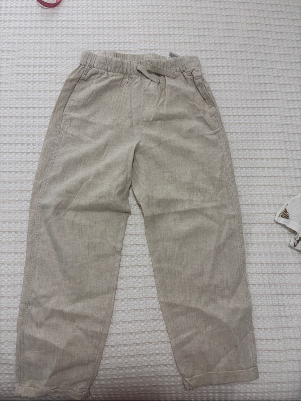H&M Men's Beige Corduroy Elastic Waist Pants